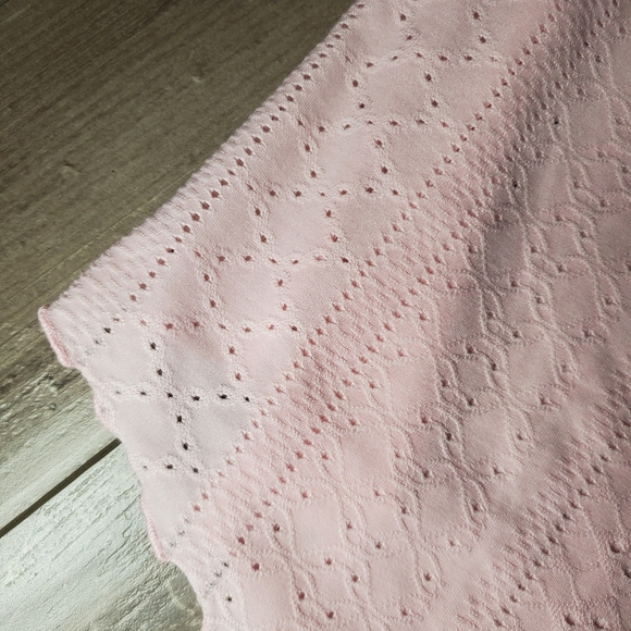 Eyelet Strappy Scoop-Neck Tank Top Light Pink Size Large - Picture 13 of 16